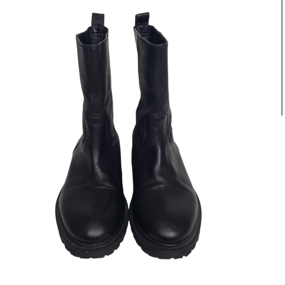 & Other Stories Black Leather Moto Chunky Boots